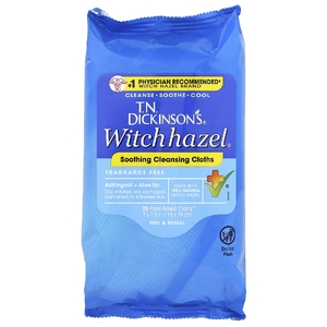 Dickinson Brands, Witch Hazel, успокаивающие очищающие салфетки, 25 растительных салфеток