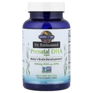 Garden of Life, Мы в компании Formulated, Vegan Prenatal DHA, 400 мг, 30 мягких таблеток