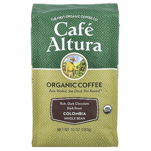 Cafe Altura, органический кофе, Колумбия, цельные зерна, темная обжарка, 283 г (10 унций)