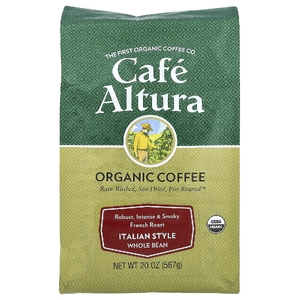 Cafe Altura, органический кофе, итальянский стиль, цельные зерна, французская обжарка, 567 г (20 унций)