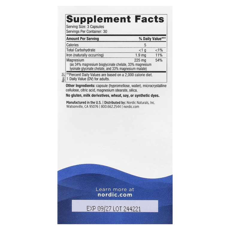 Nordic Naturals, комплекс магния, 90 капсул