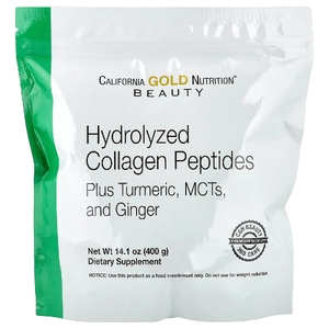 California Gold Nutrition, гидролизованные пептиды коллагена с куркумой, МСТ и имбирем, 400 г (14,1 унции)