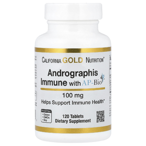 California Gold Nutrition, Andrographis Immune с AP-Bio, экстракт андрографиса с витамином C и цинком, 100 мг, 120 таблеток