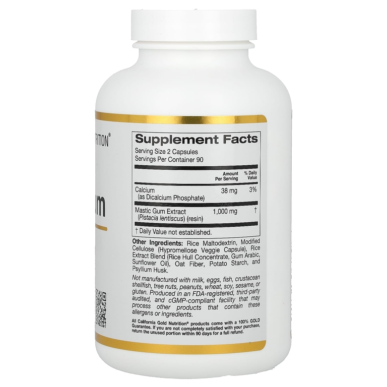 California Gold Nutrition, мастиковая смола, 500 мг, 180 вегетарианских капсул