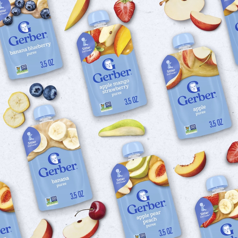 Gerber, 2nd Foods®, пюре с бананом и голубикой, 99 г (3,5 унции)