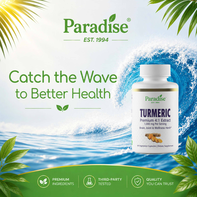 Paradise Herbs, куркума, 180 вегетарианских капсул (500 мг в 1 капсуле)