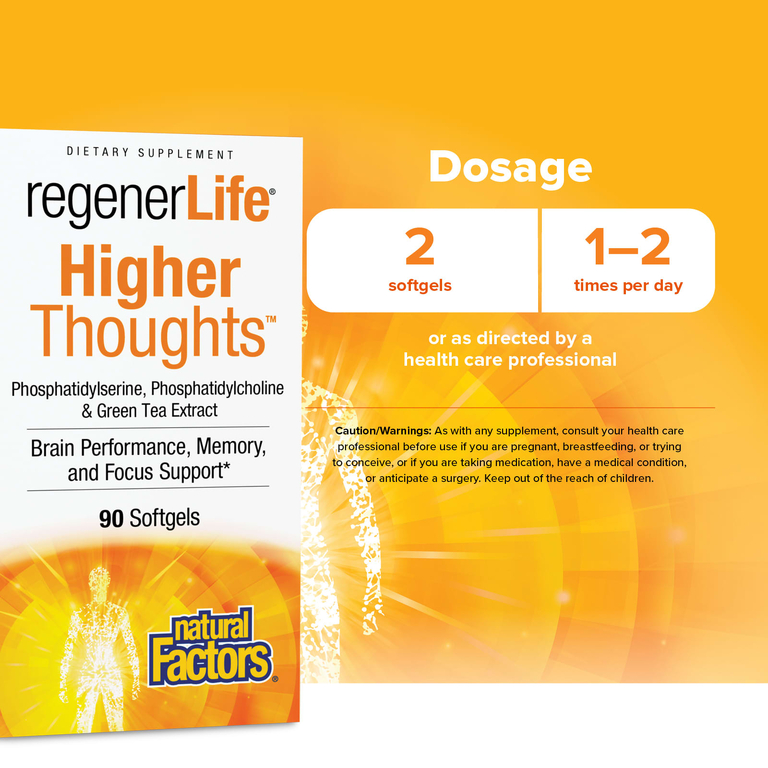Natural Factors, RegenerLife®, Higher Thoughts™, 90 капсул