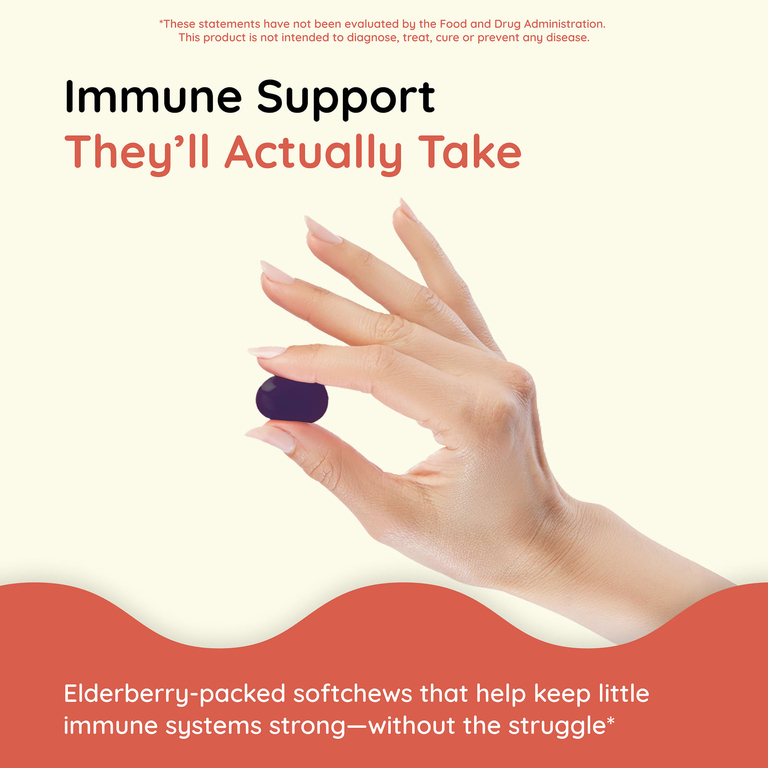 ChildLife Essentials, Super-Immune SoftChew Gummies, жевательные таблетки с бузиной для детей, со вкусом натуральных ягод, 27 таблеток