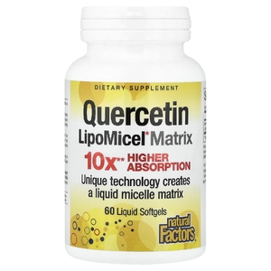 Natural Factors, LipoMicel, кверцетин, 250 мг, 60 капсул с жидкостью