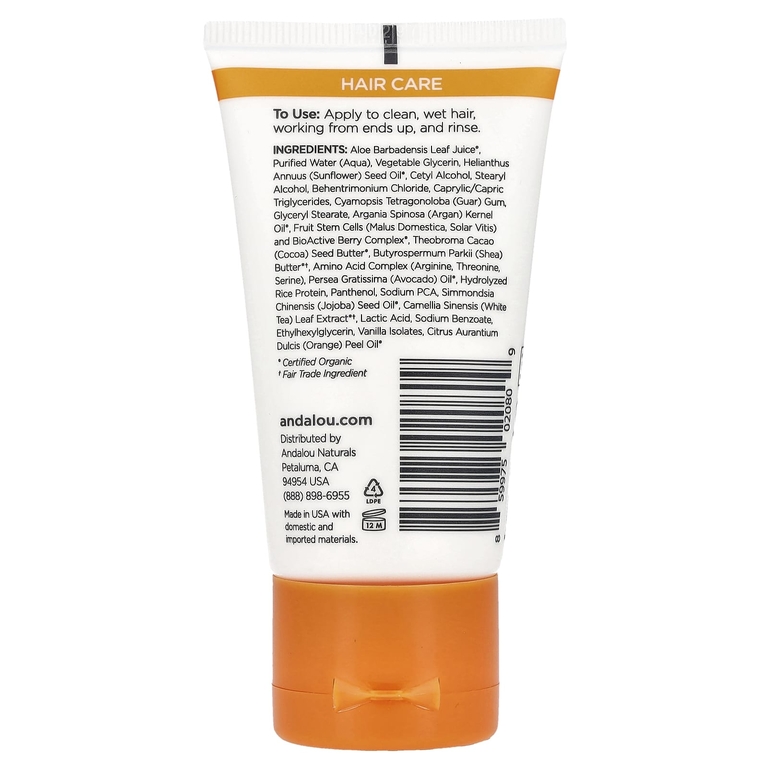 Andalou Naturals, кондиционер, аргановое масло и мало ши, 50 мл (1,7 жидк. унции) (Товар снят с продажи) 