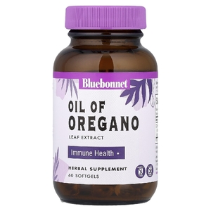 Bluebonnet Nutrition, масло орегано, экстракт листьев, 60 капсул (150 мг в каждой)