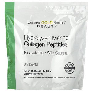 California Gold Nutrition, пептиды гидролизованного морского коллагена, без вкусовых добавок, 500 г (1,1 фунта)