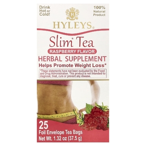 Hyleys Tea, Slim Tea, малина, 25 чайных пакетиков в фольгированных конвертах, 37,5 г (1,32 унции)