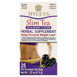Hyleys Tea, Slim Tea, ягоды асаи, 25 чайных пакетиков в фольгированных пакетиках, по 1,5 г (0,05 унции)