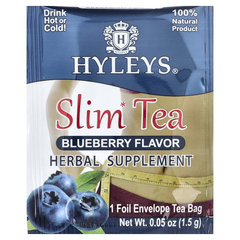 Hyleys Tea, Slim Tea, Со вкусом черники, 25 чайных пакетиков в фольгированных пакетиках, 1,32 унции (37,5 г)