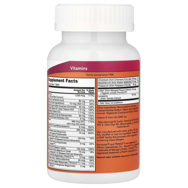 NOW Foods, Daily Vits™, мультивитамины и минералы, 100 таблеток
