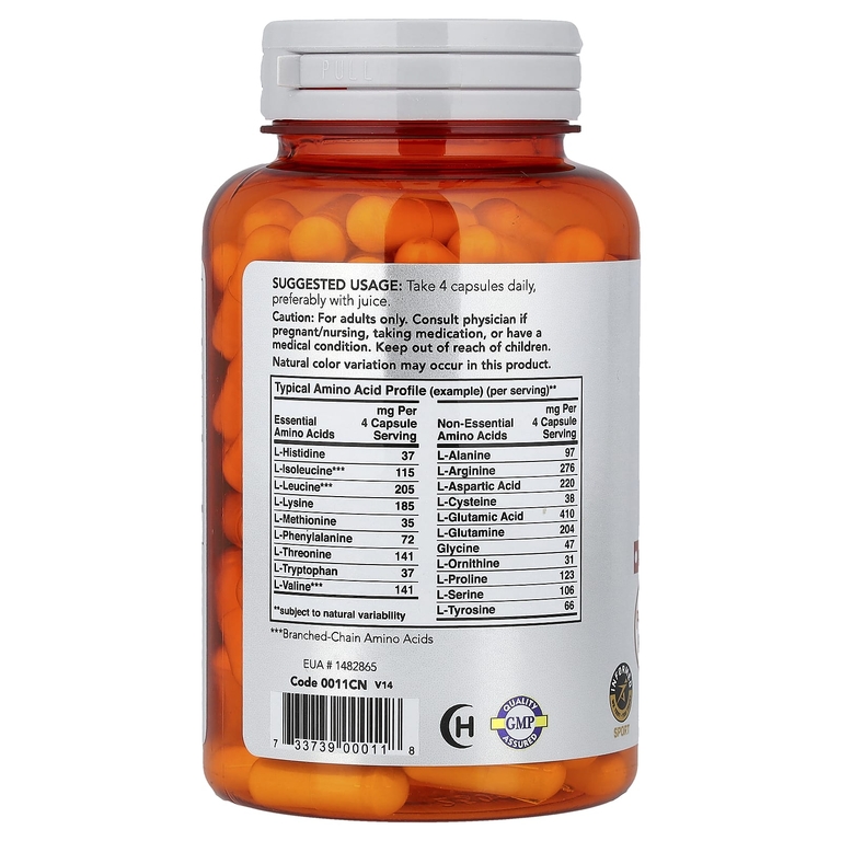 NOW Foods, Sports, Amino Complete™, аминокислотный комплекс, 120 растительных капсул