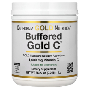 California Gold Nutrition, Buffered Gold C®, некислый витамин C в порошке, аскорбат натрия, 1 кг (2,2 фунта)