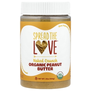 Spread The Love, Органическое арахисовое масло, голый хрустящий продукт, 454 г (16 унций)