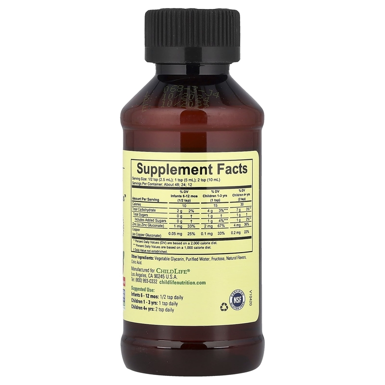 ChildLife Essentials, Essentials, Zinc Plus, цинк, натуральный вкус манго и клубники, 118 мл (4 жидк. унции)