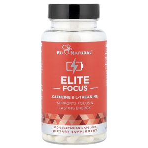 Eu Natural, Elite Focus, кофеин и L-теанин, 120 вегетарианских капсул