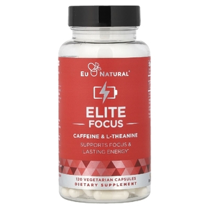 Eu Natural, Elite Focus, кофеин и L-теанин, 120 вегетарианских капсул