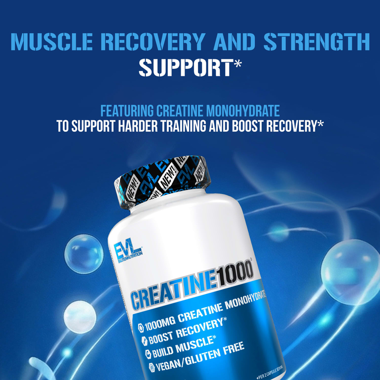 EVLution Nutrition, Creatine1000®, 120 растительных капсул (500 мг на капсулу)