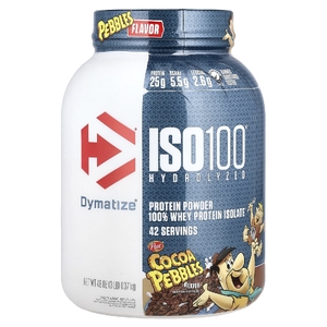 Dymatize, ISO100, гидролизованный 100% изолят сывороточного протеина, какао-кабач, 1,37 кг (3 фунта)