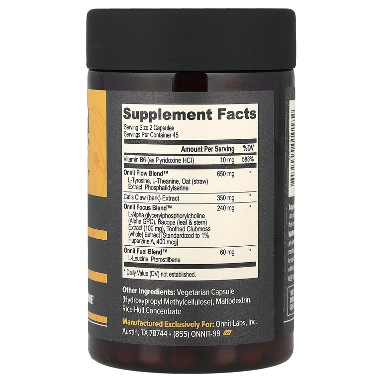 Onnit, Alpha BRAIN®, поддержка работы мозга, 90 капсул