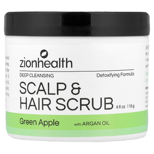 Zion Health, скраб для кожи головы и волос с аргановым маслом, зелёное яблоко, 118 г (4 унции)
