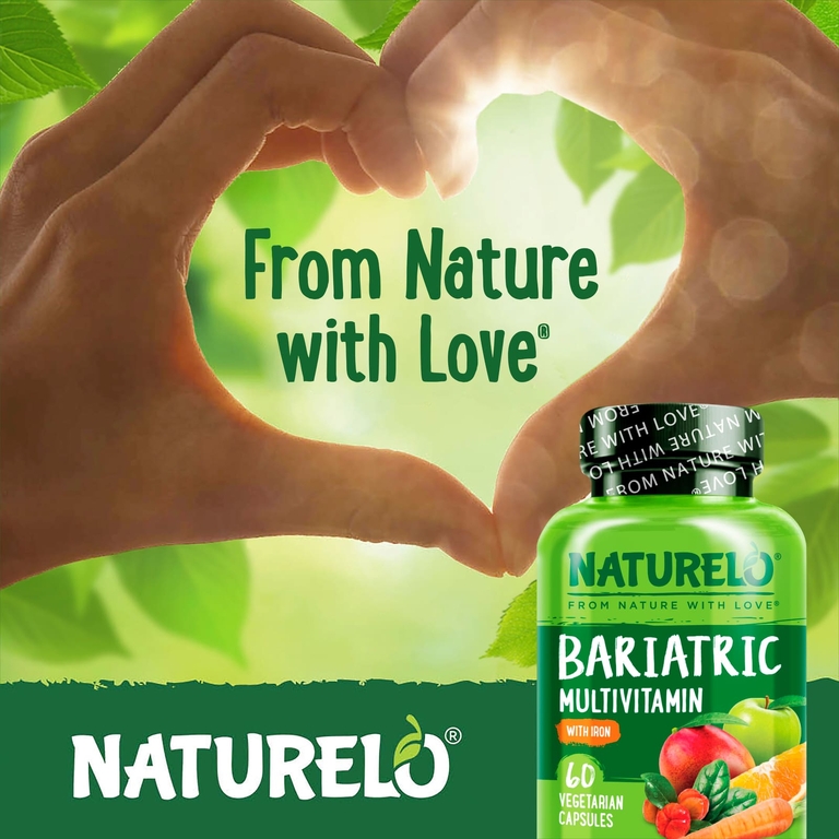 NATURELO, бариатрические мультивитамины с железом, 60 вегетарианских капсул