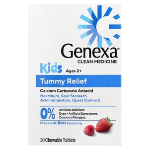 Genexa, Kids Belly Relief, для детей от 2 лет, ягодный вкус, 30 жевательных таблеток