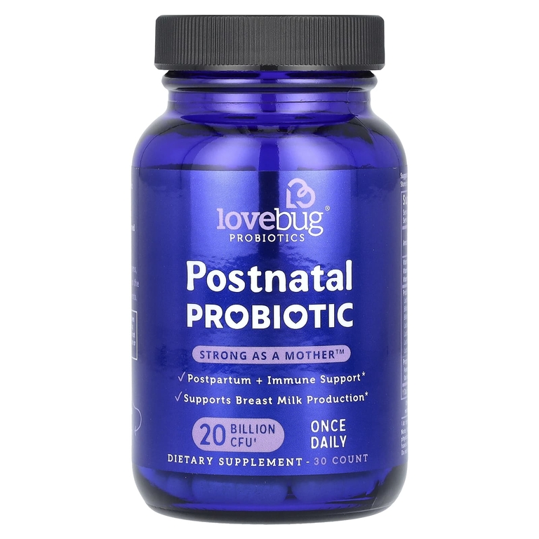 LoveBug Probiotics, послеродовой пробиотик, 20 млрд КОЕ, 30 капсул