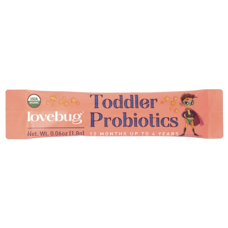 LoveBug Probiotics, пробиотики для детей в возрасте от 1 года до 4 лет, 15 млрд КОЕ, 30 порций в индивидуальных стик-пакетах по 1,8 г (0,06 унции)