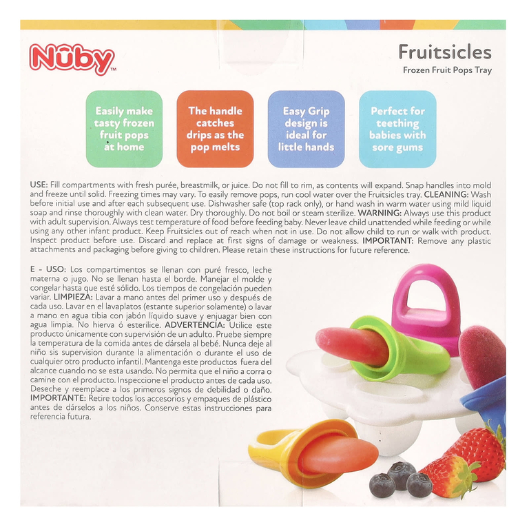 Nuby, Garden Fresh Fruitsicles, от 6 месяцев, 4 пакетика (Товар снят с продажи) 
