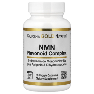 California Gold Nutrition, комплекс флавоноидов с NMN, апигенином и дигидрокверцетином, 60 растительных капсул