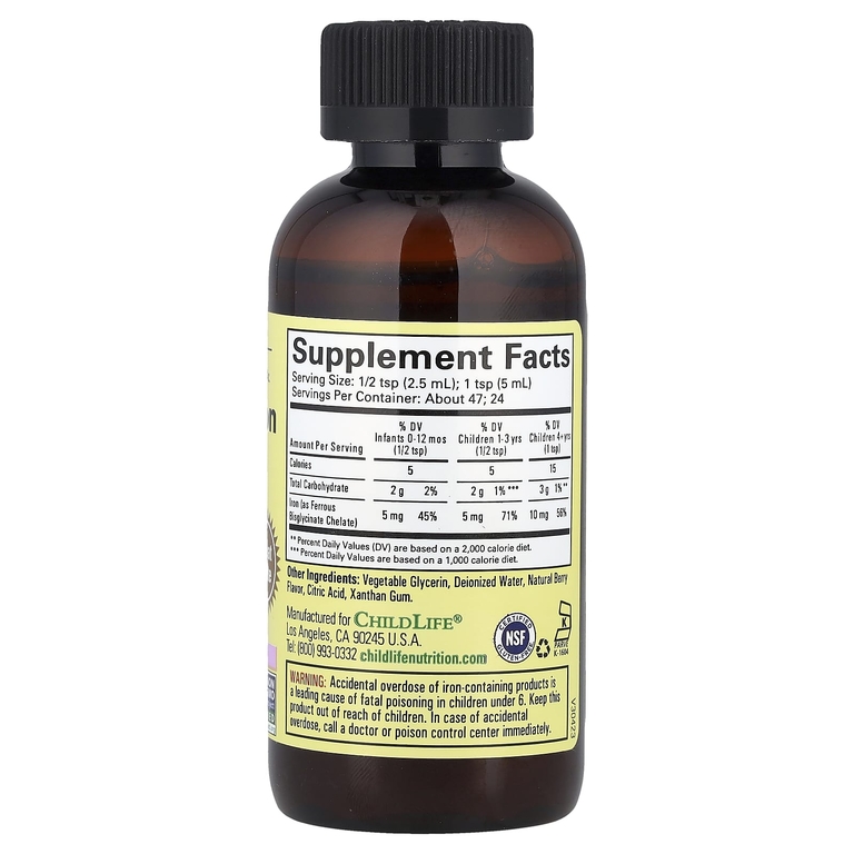 ChildLife Essentials, Liquid Iron, с натуральным ягодным вкусом, 118 мл (4 жидк. унции)