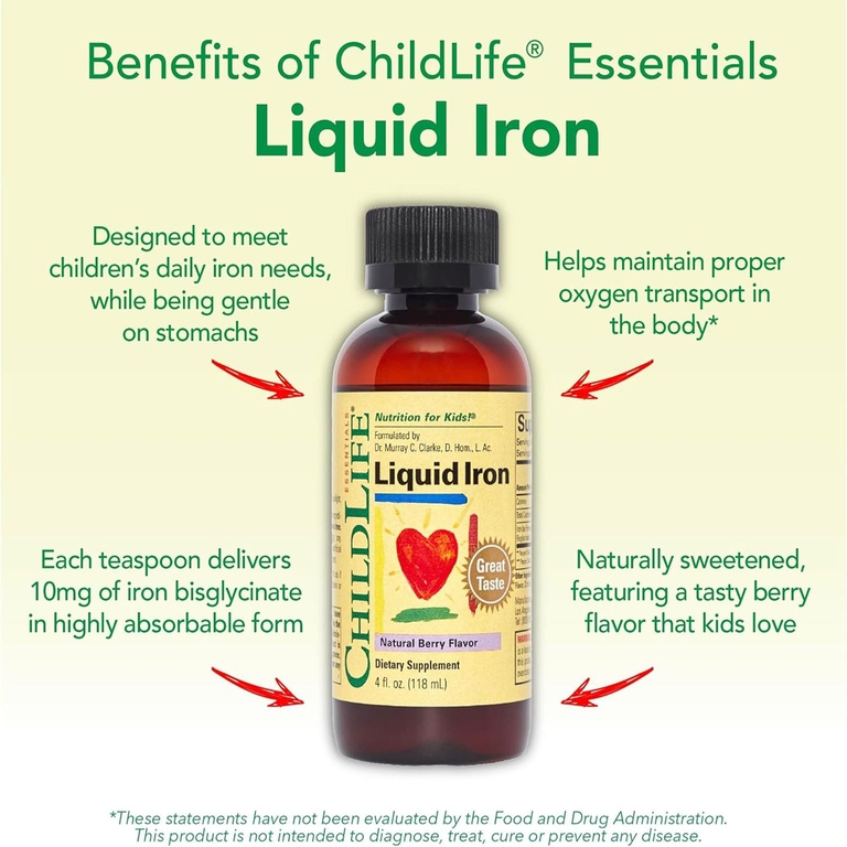 ChildLife Essentials, Liquid Iron, с натуральным ягодным вкусом, 118 мл (4 жидк. унции)