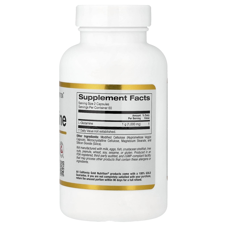 California Gold Nutrition, AjiPure®, L-глютамин, 120 растительных капсул (500 мг в 1 капсуле)