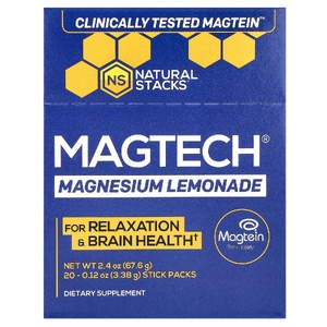 Natural Stacks, MagTech®, магний, со вкусом лимонада, 20 пакетиков по 3,38 г (0,12 унции)