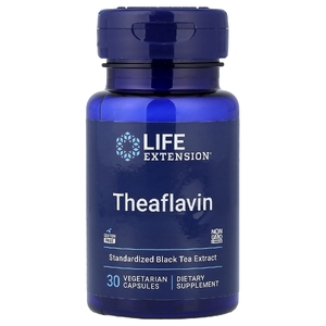 Life Extension, теафлавин, стандартизированный экстракт черного чая, 30 вегетарианских капсул (400 мг в 1 капсуле)