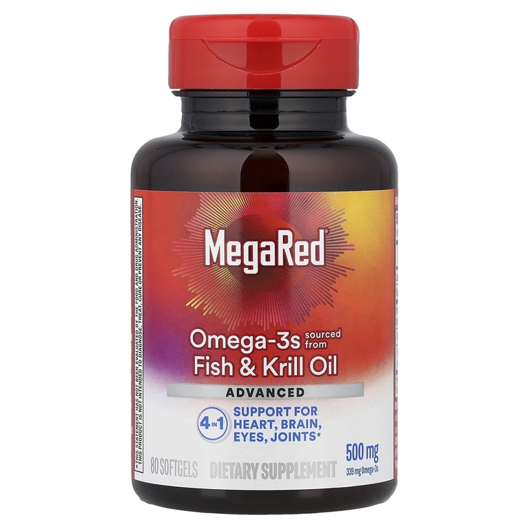 Schiff, MegaRed® улучшенная омега-3 4 в 1, рыбий жир и масло криля, ваниль, 80 капсул