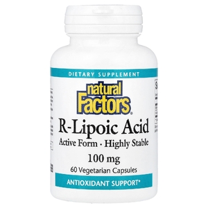 Natural Factors, R-липоевая кислота, 60 вегетарианских капсул