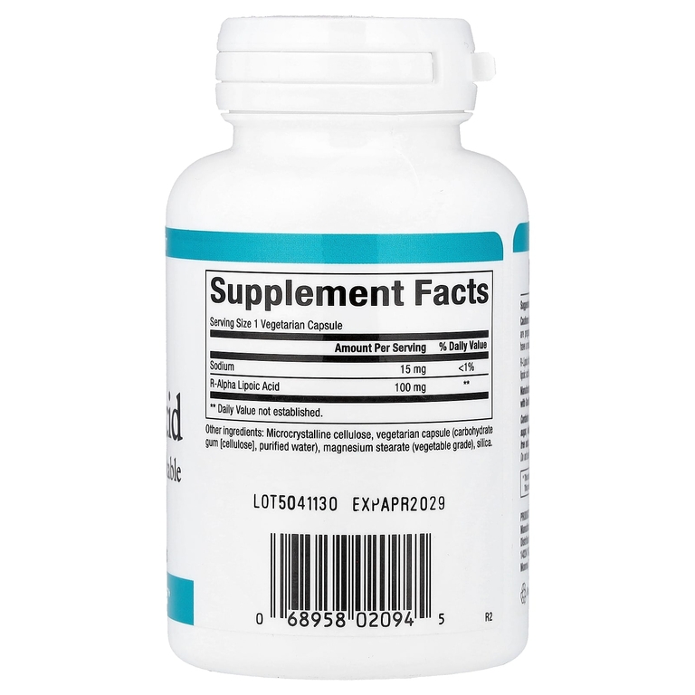 Natural Factors, R-липоевая кислота, 60 вегетарианских капсул