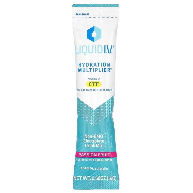 Liquid I.V., Hydration Multiplier®, смесь для приготовления электролитического напитка, маракуйя, 10 стик-пакетов по 16 г (0,56 унции)