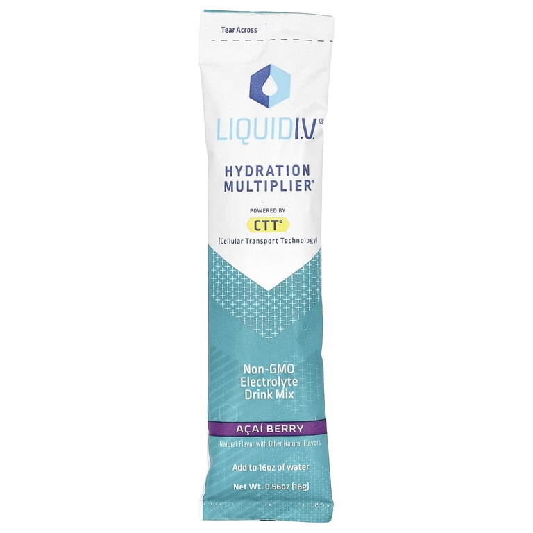 Liquid I.V., Hydration Multiplier®, смесь для приготовления электролитического напитка, со вкусом ягод асаи, 10 стик-пакетов по 16 г (0,56 унции)