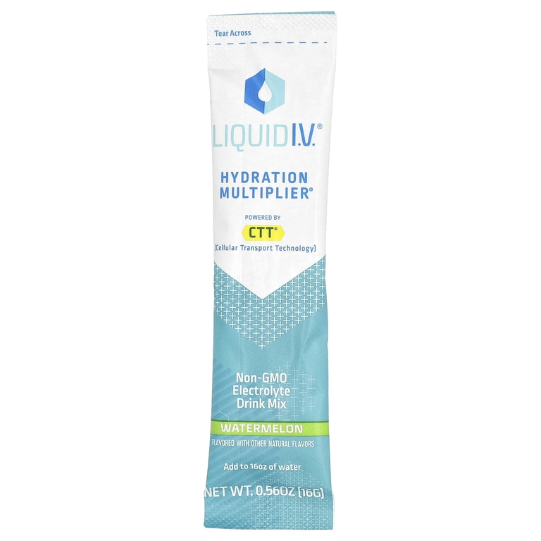 Liquid I.V., Hydration Multiplier, смесь для приготовления напитков с электролитом, арбуз, 10 отдельных пакетиков по 16 г (0,56 унции)