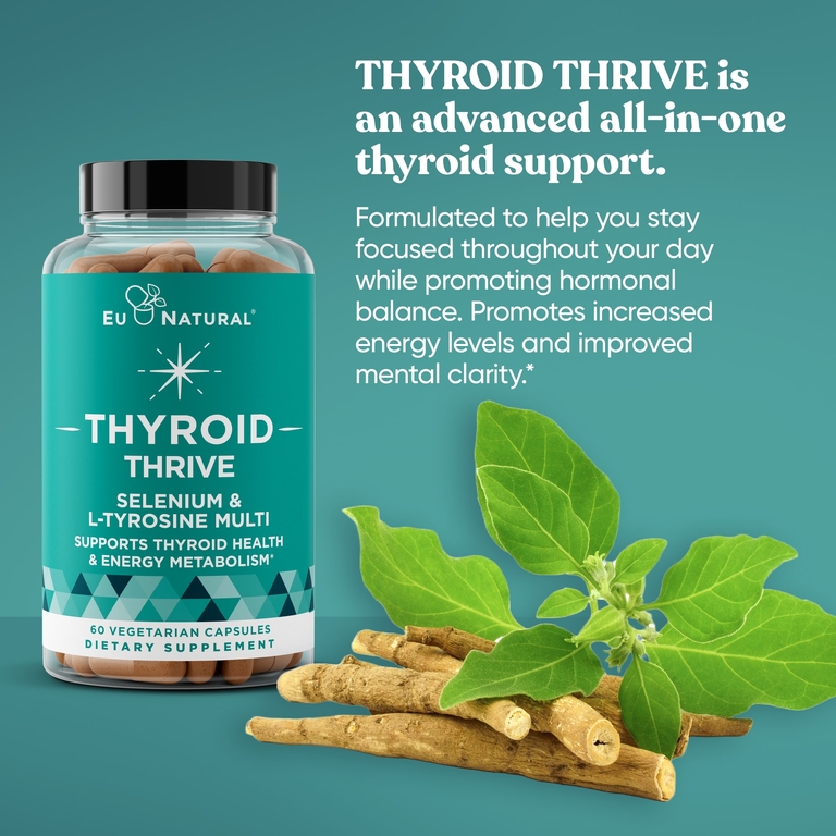 Eu Natural, Thyroid Spark, селен и L-тирозин, 60 вегетарианских капсул