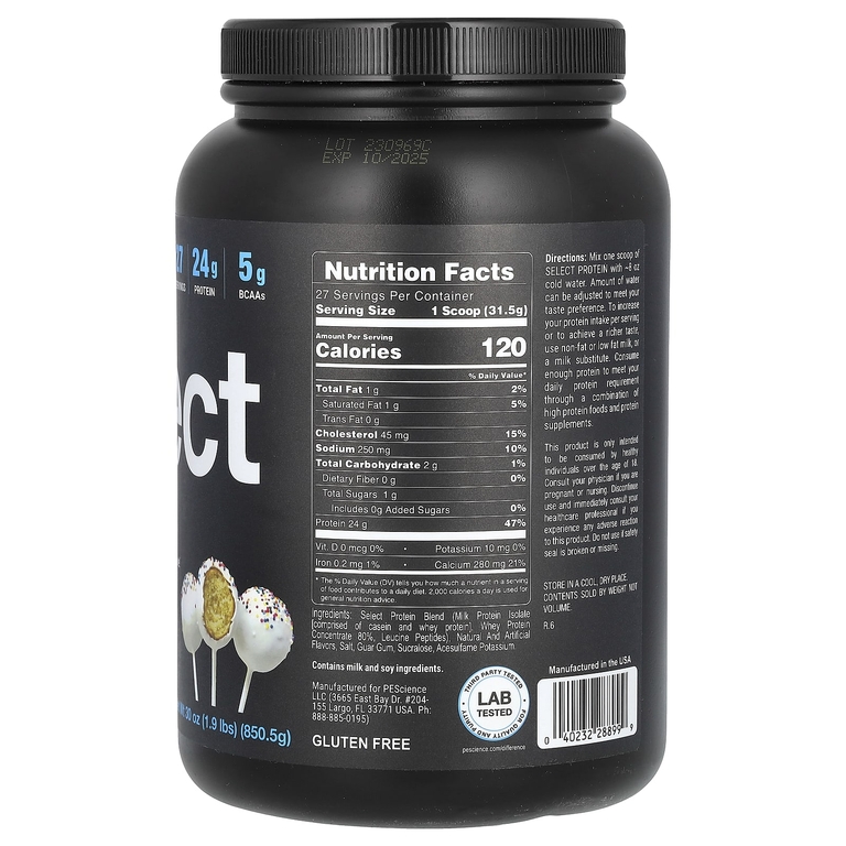 PEScience, Select Protein, Amazing Cake Pop, 850,5 г (1,9 фунта)