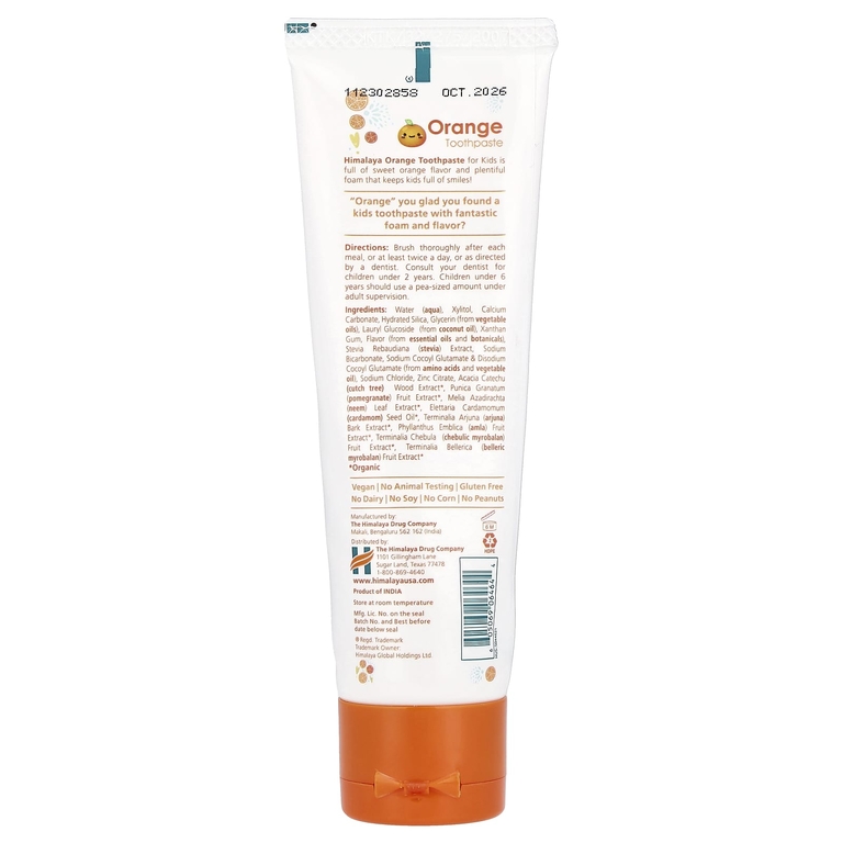 Himalaya, детская зубная паста с апельсином, 113 г (4,0 унции)